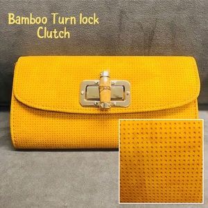 STUNNING! SR Natural Bamboo Accent Textured Clutch